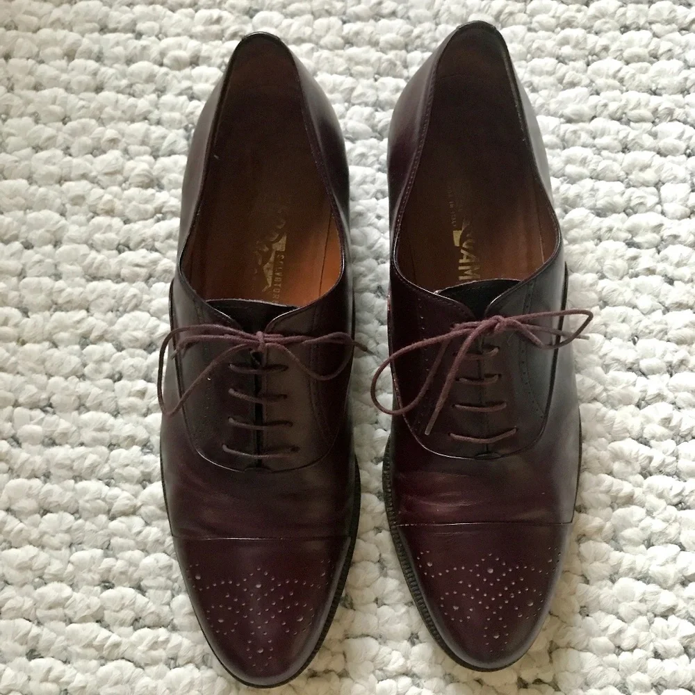 Salvatore Ferragamo Toecap Oxford Dress Shoes 10 D
